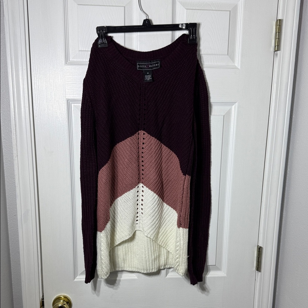 Polly & Esther Multicolor Chevron Sweater